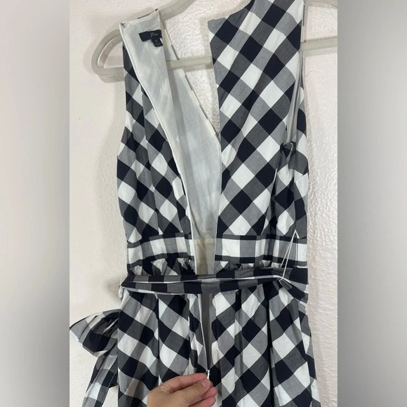 J. Crew Gingham Sleeveless Faux-Wrap Midi Dress Cotton Poplin Women’s 6 Romantic - Picture 15 of 16